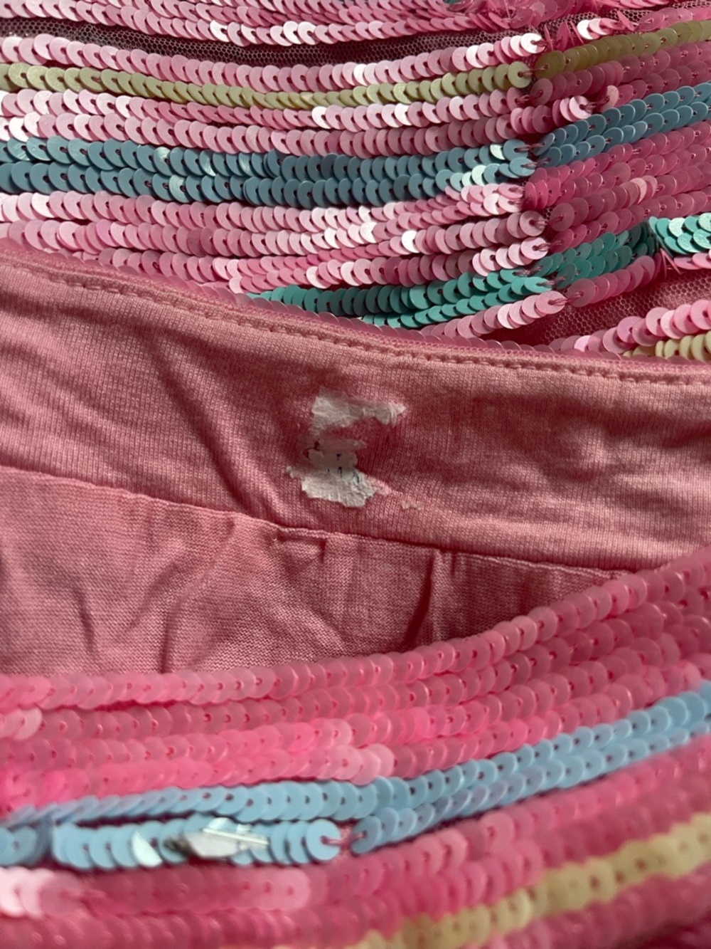 LoveShackFancy Pink Sequin Stripe A-Line Mini Skirt - Picture 4 of 4